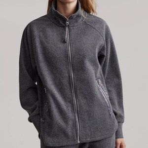 Varley Lita Zip jacket women's gray ribbed zip up sweatshirt sz large
